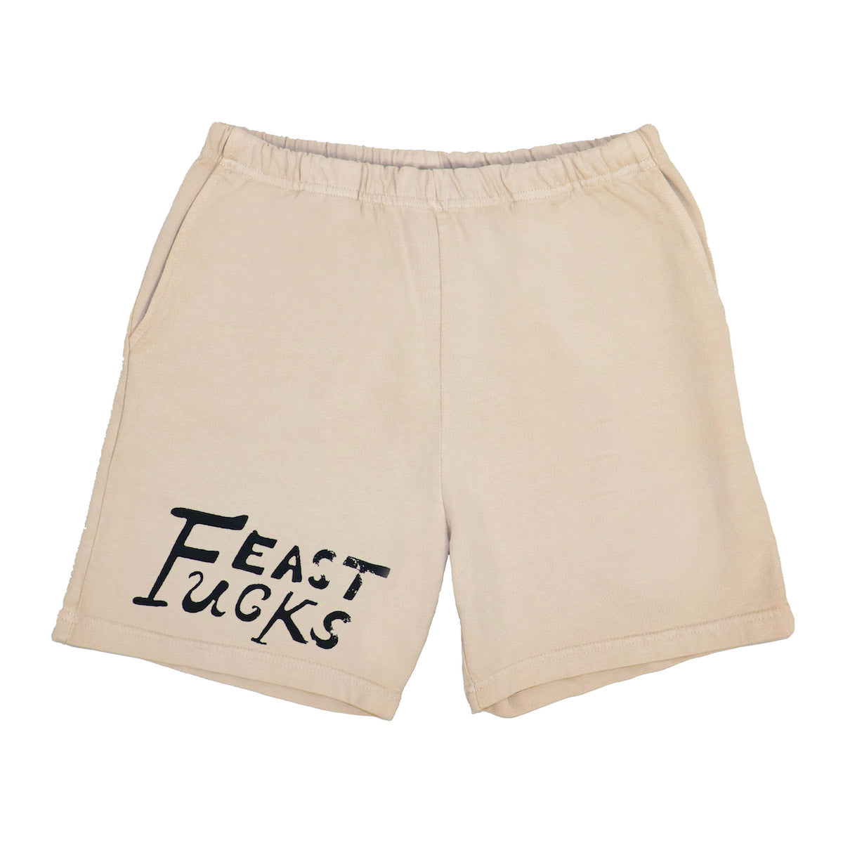 Beige Lounge Wear Shorts Front