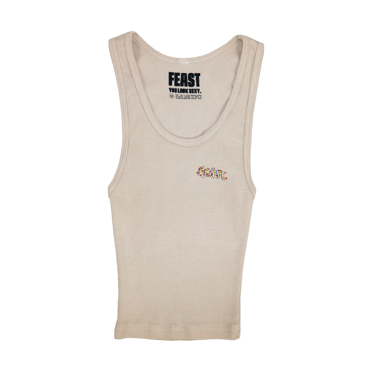 Beige Lounge Wear Tank Front